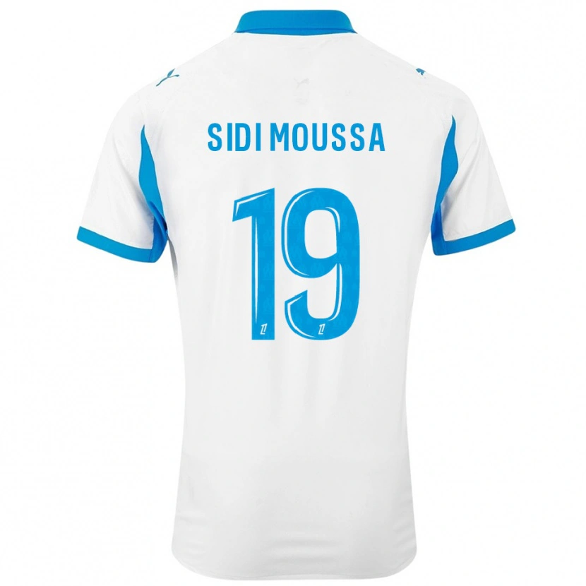 Danxen Enfant Maillot Salima Sidi Moussa #19 Blanc Bleu Ciel Tenues Domicile 2025/26 T-Shirt