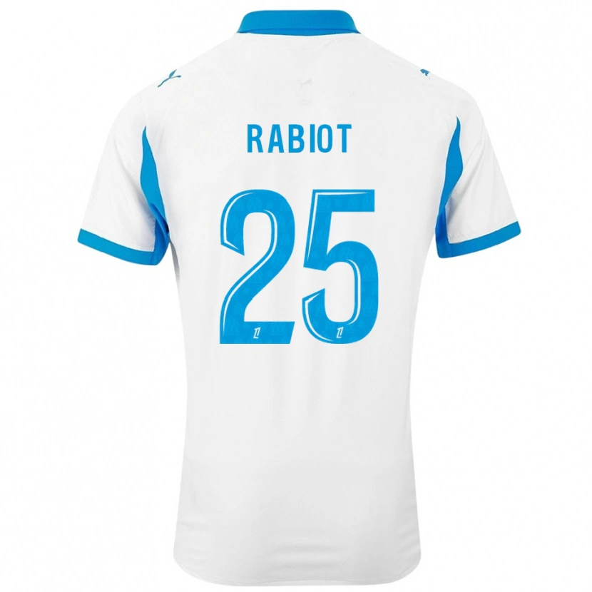 Danxen Enfant Maillot Adrien Rabiot #25 Blanc Bleu Ciel Tenues Domicile 2025/26 T-Shirt