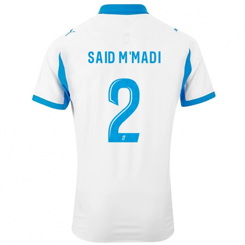 Danxen Enfant Maillot Yakine Said M'madi #2 Blanc Bleu Ciel Tenues Domicile 2025/26 T-Shirt