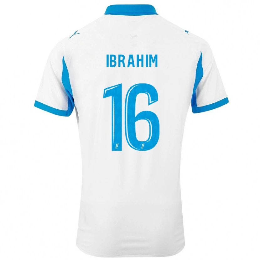 Danxen Enfant Maillot Ayman Ibrahim #16 Blanc Bleu Ciel Tenues Domicile 2025/26 T-Shirt