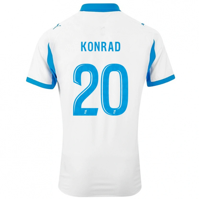 Danxen Enfant Maillot Konrad De La Fuente #20 Blanc Bleu Ciel Tenues Domicile 2025/26 T-Shirt