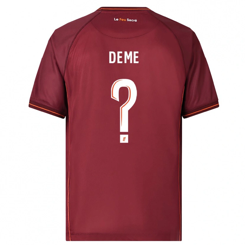 Danxen Enfant Maillot Oumar Deme #0 Bourgogne Blanc Tenues Domicile 2025/26 T-Shirt