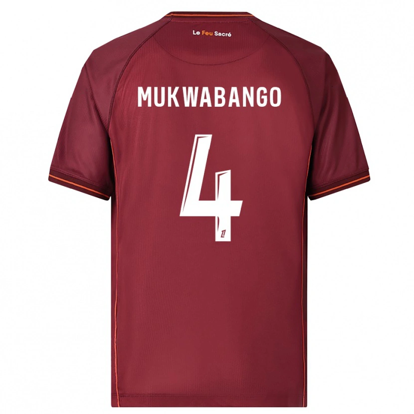 Danxen Enfant Maillot Bénit Mukwabango #4 Bourgogne Blanc Tenues Domicile 2025/26 T-Shirt