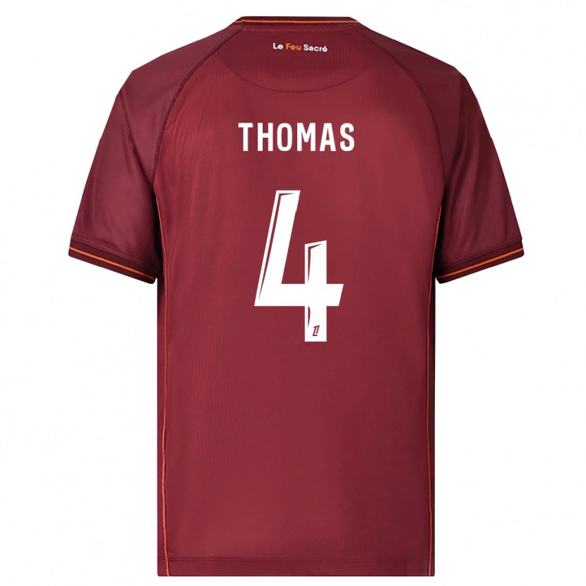 Danxen Enfant Maillot Gabriel Thomas #4 Bourgogne Blanc Tenues Domicile 2025/26 T-Shirt