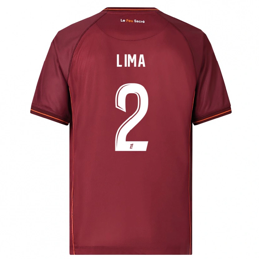 Danxen Enfant Maillot Edson Lima #2 Bourgogne Blanc Tenues Domicile 2025/26 T-Shirt