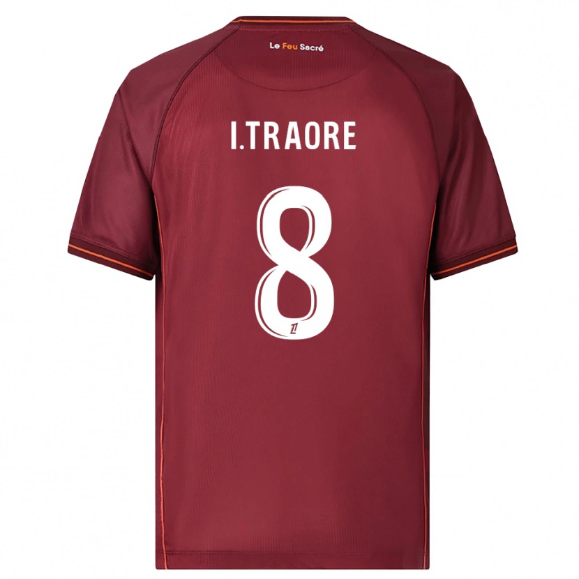 Danxen Enfant Maillot Ismaël Traoré #8 Bourgogne Blanc Tenues Domicile 2025/26 T-Shirt