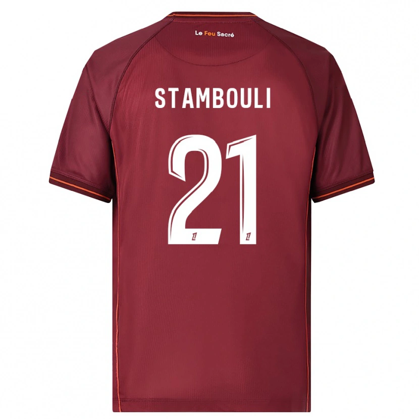 Danxen Enfant Maillot Benjamin Stambouli #21 Bourgogne Blanc Tenues Domicile 2025/26 T-Shirt