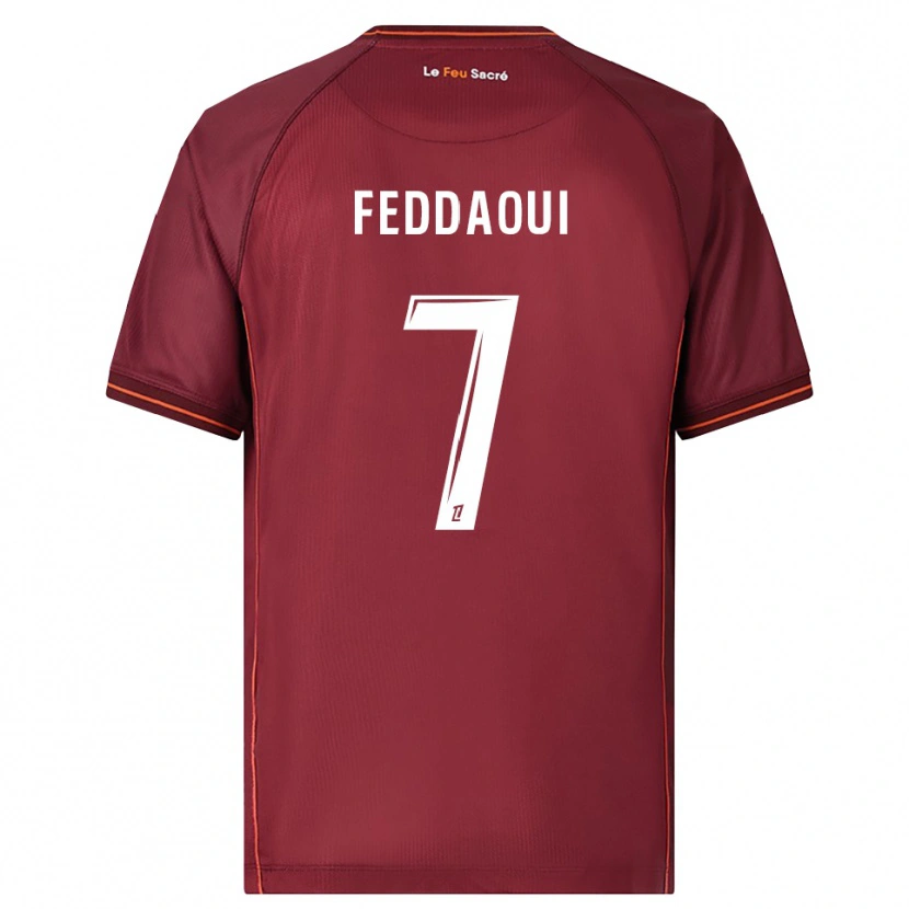 Danxen Enfant Maillot Leina Feddaoui #7 Bourgogne Blanc Tenues Domicile 2025/26 T-Shirt