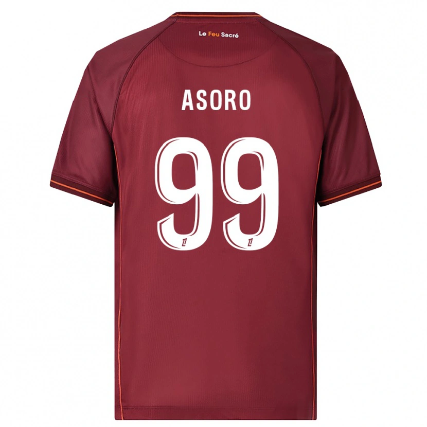 Danxen Enfant Maillot Joel Asoro #99 Bourgogne Blanc Tenues Domicile 2025/26 T-Shirt