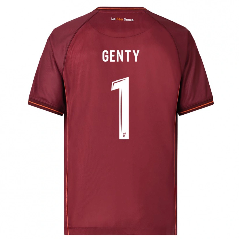 Danxen Enfant Maillot Julie Genty #1 Bourgogne Blanc Tenues Domicile 2025/26 T-Shirt