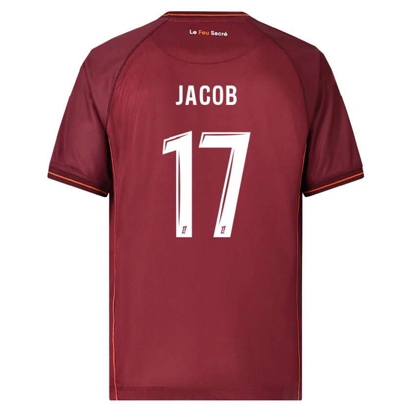 Danxen Enfant Maillot Lisa Jacob #17 Bourgogne Blanc Tenues Domicile 2025/26 T-Shirt