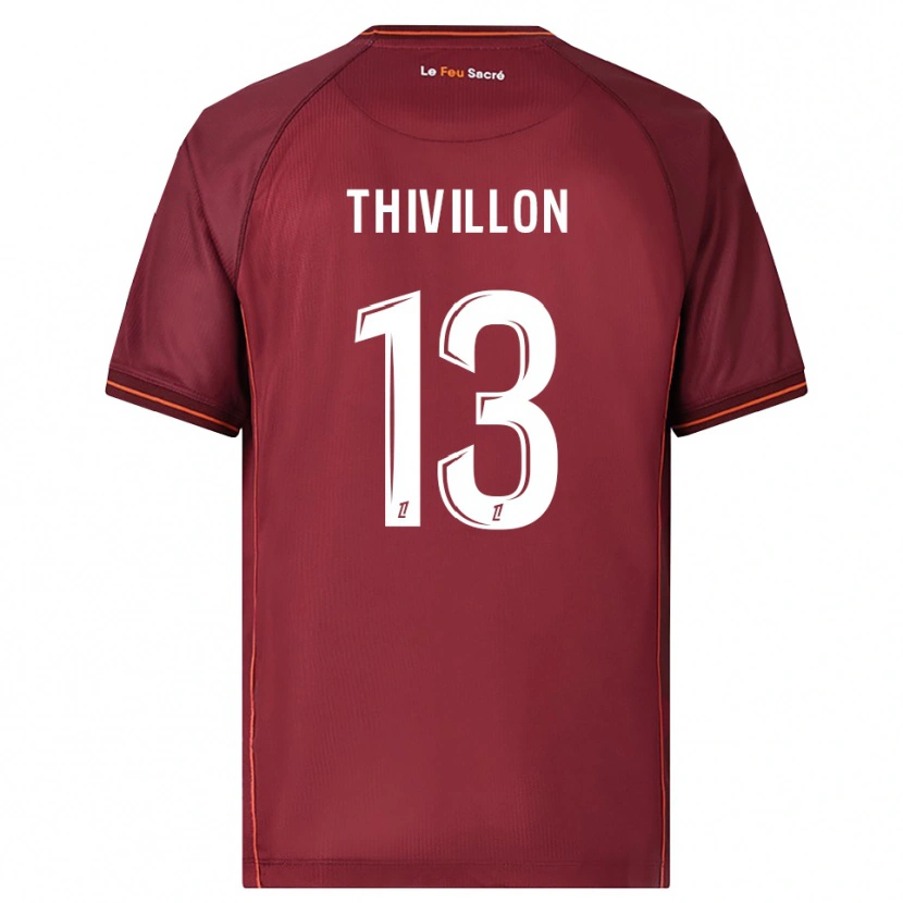 Danxen Enfant Maillot Lina Thivillon #13 Bourgogne Blanc Tenues Domicile 2025/26 T-Shirt