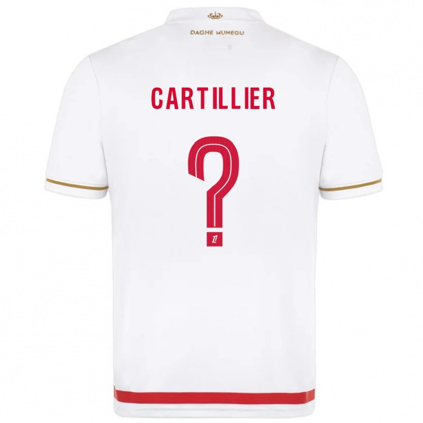 Danxen Enfant Maillot Antonin Cartillier #0 Rouge Blanc Tenues Domicile 2025/26 T-Shirt