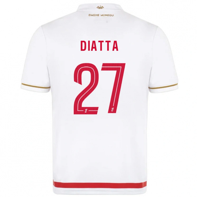 Danxen Enfant Maillot Krépin Diatta #27 Rouge Blanc Tenues Domicile 2025/26 T-Shirt