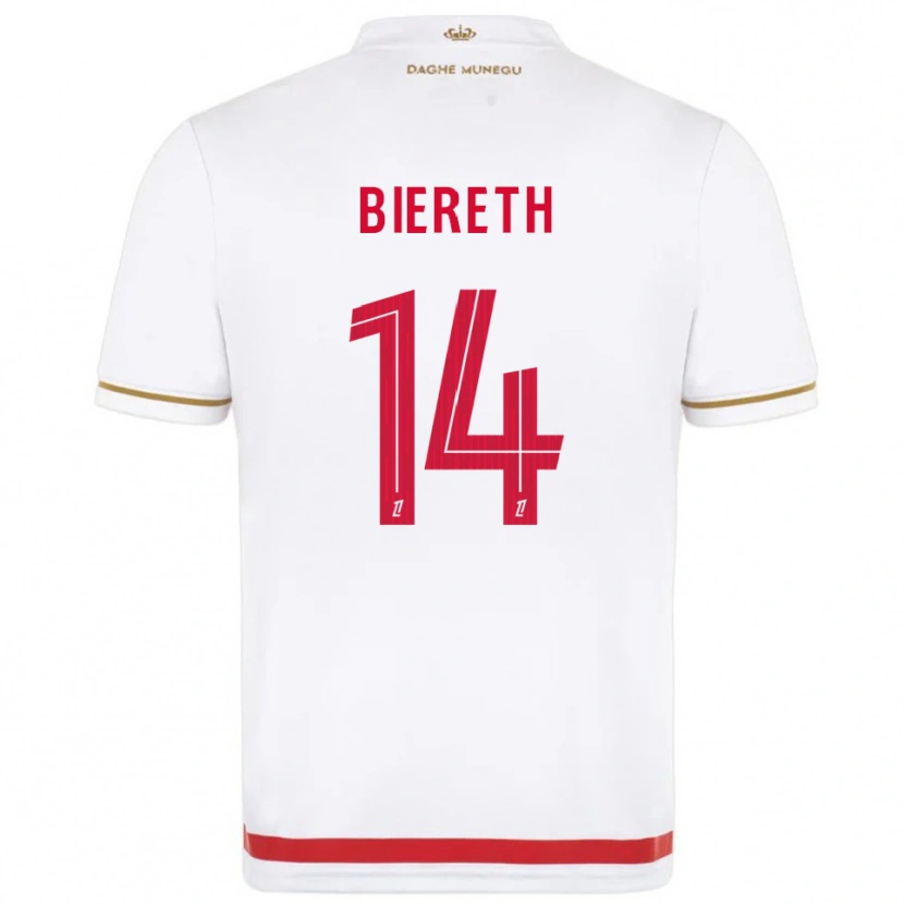 Danxen Enfant Maillot Mika Biereth #14 Rouge Blanc Tenues Domicile 2025/26 T-Shirt