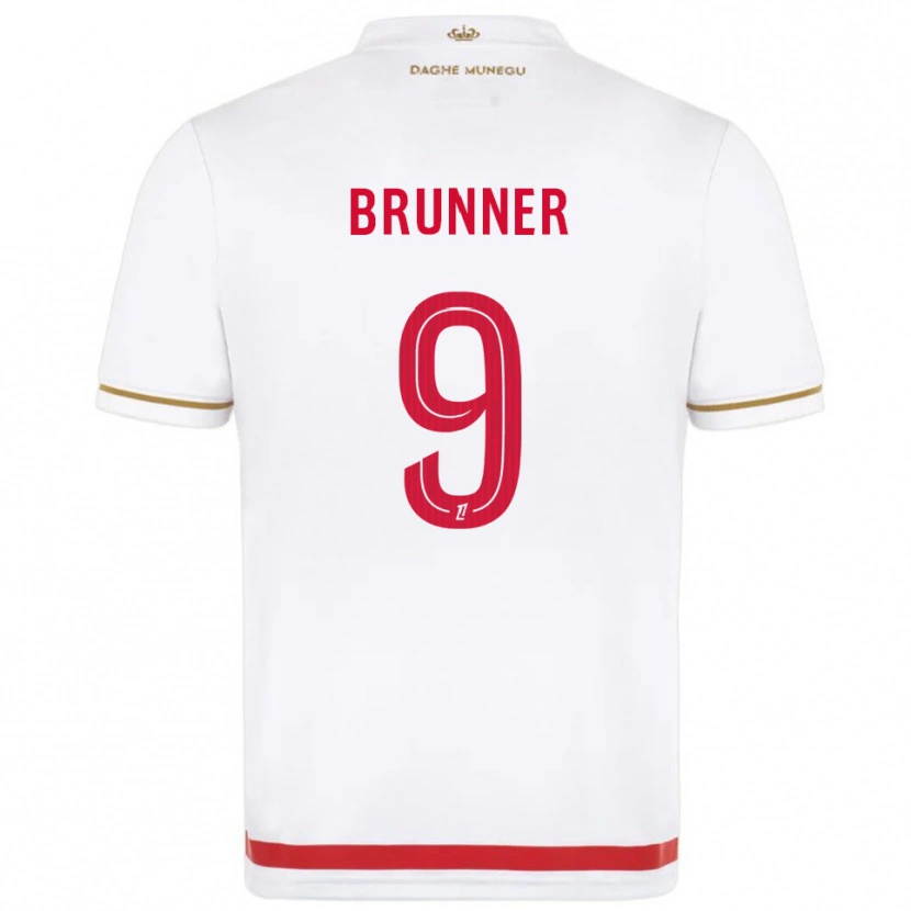 Danxen Enfant Maillot Paris Brunner #9 Rouge Blanc Tenues Domicile 2025/26 T-Shirt