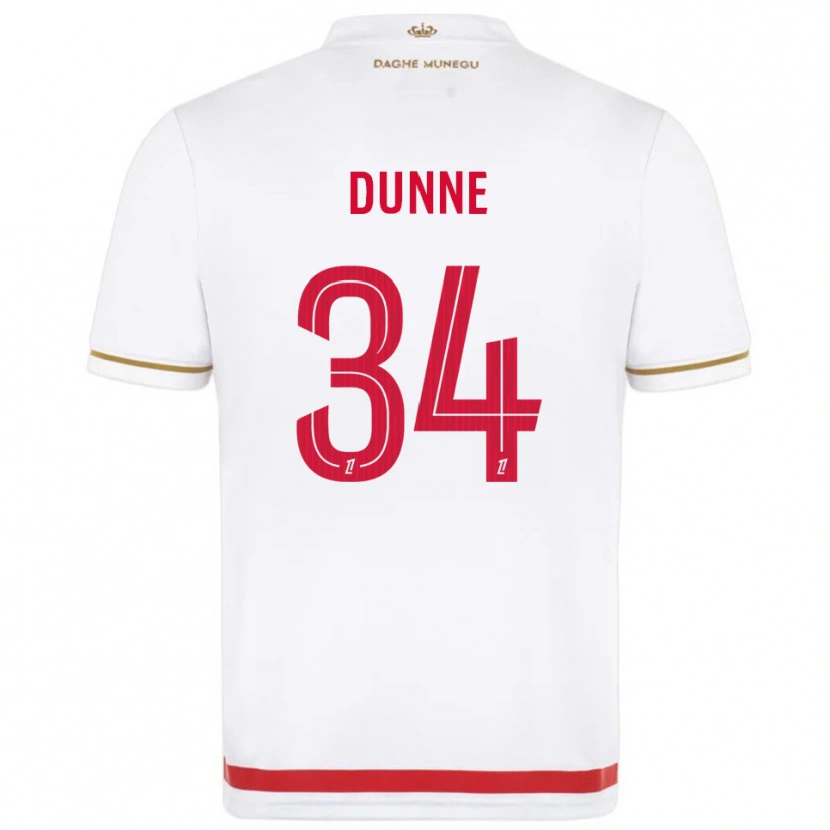 Danxen Enfant Maillot David Dunne #34 Rouge Blanc Tenues Domicile 2025/26 T-Shirt