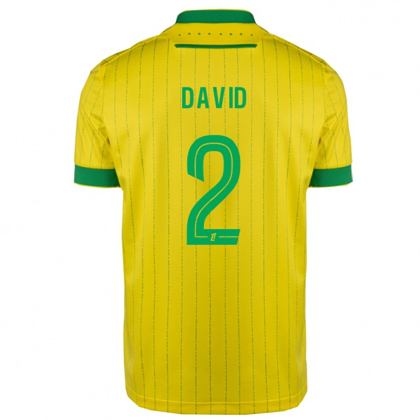 Danxen Enfant Maillot Timothé David #2 Jaune Vert Tenues Domicile 2025/26 T-Shirt