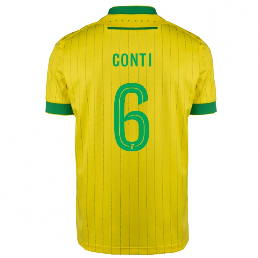 Danxen Enfant Maillot Alexandre Conti #6 Jaune Vert Tenues Domicile 2025/26 T-Shirt