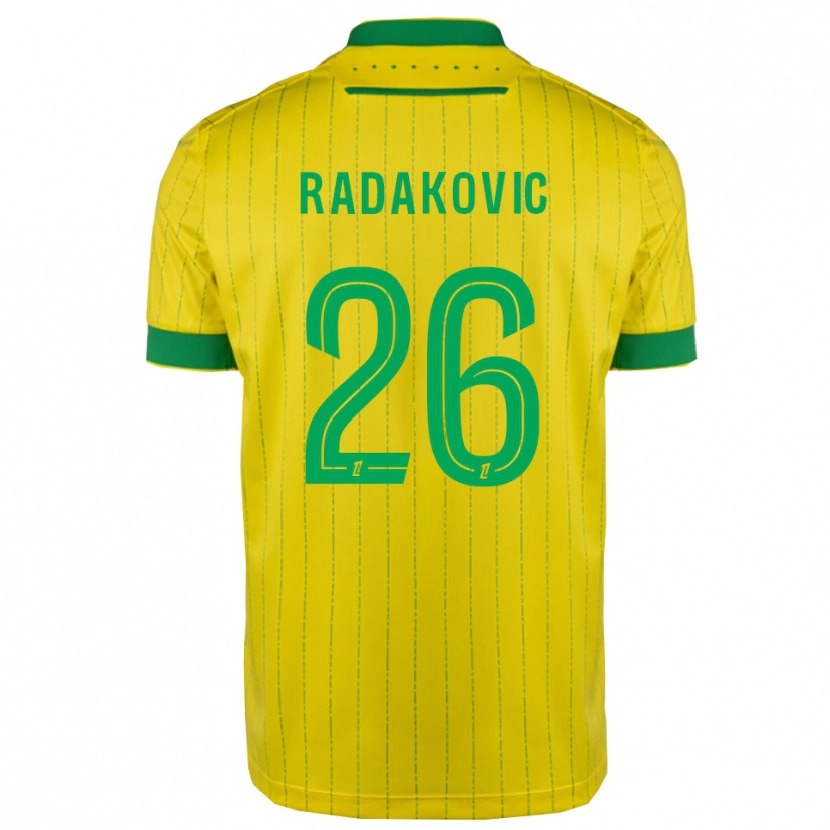 Danxen Enfant Maillot Uros Radakovic #26 Jaune Vert Tenues Domicile 2025/26 T-Shirt