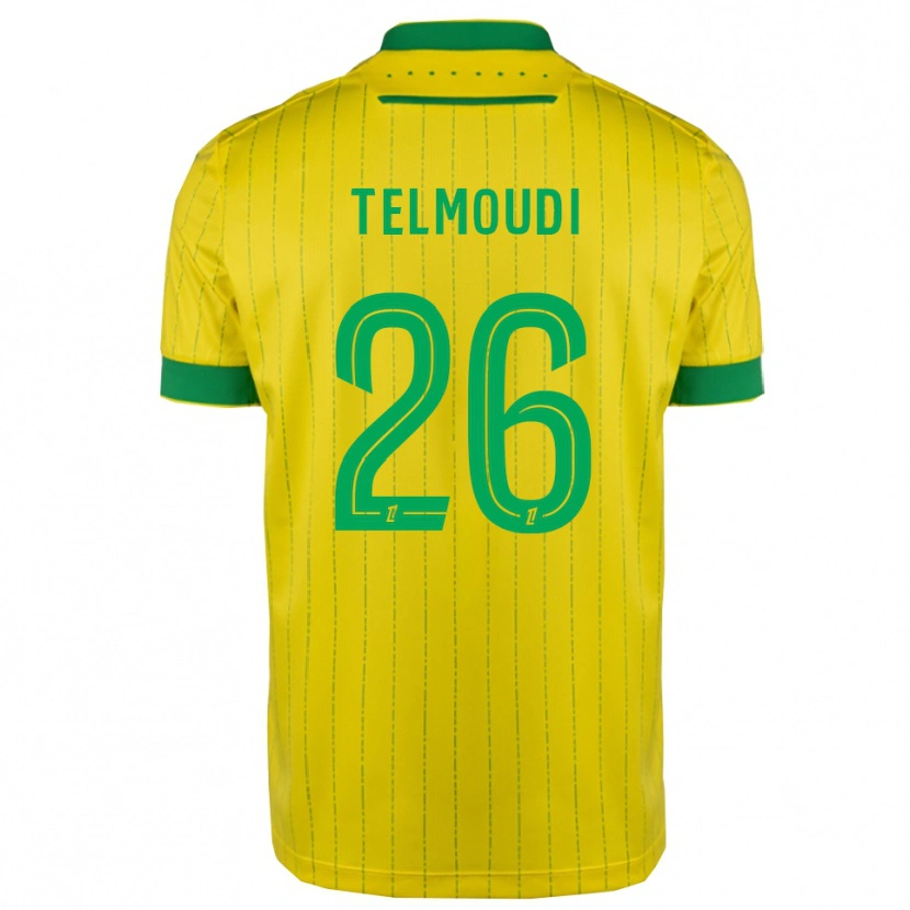 Danxen Enfant Maillot Naïm Telmoudi #26 Jaune Vert Tenues Domicile 2025/26 T-Shirt