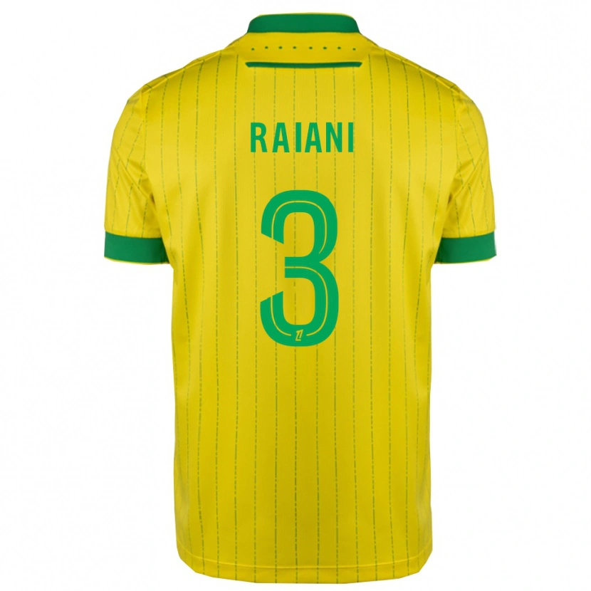 Danxen Enfant Maillot Tom Raiani #3 Jaune Vert Tenues Domicile 2025/26 T-Shirt