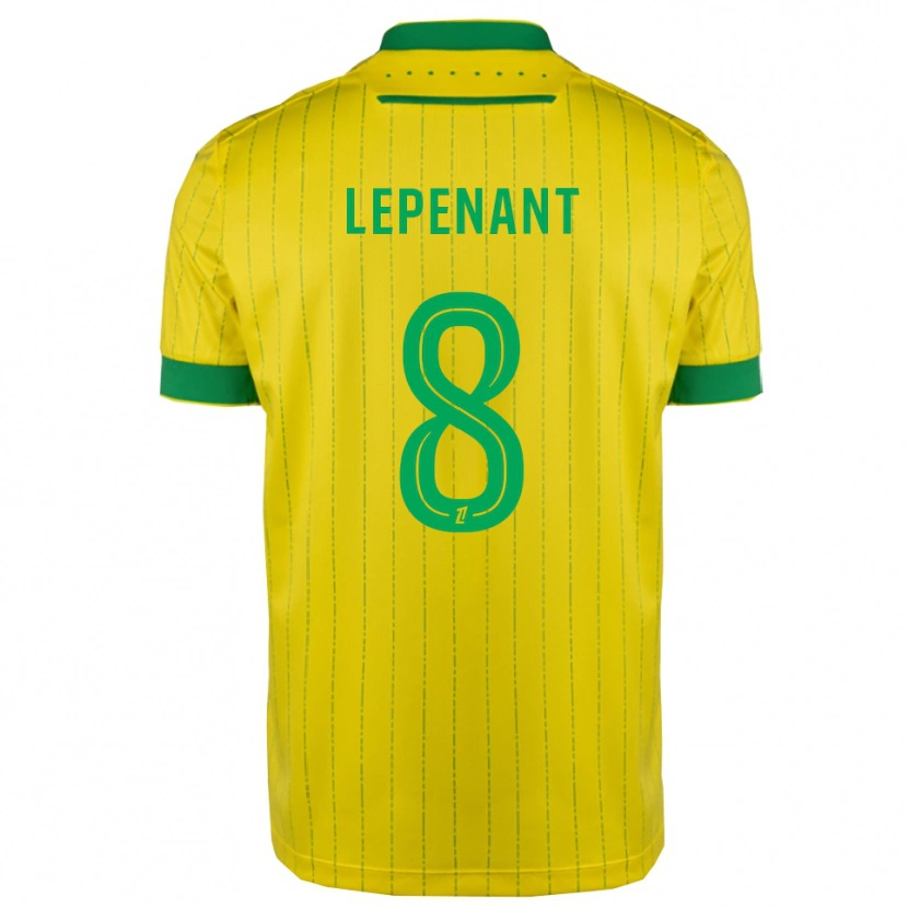 Danxen Enfant Maillot Johann Lepenant #8 Jaune Vert Tenues Domicile 2025/26 T-Shirt