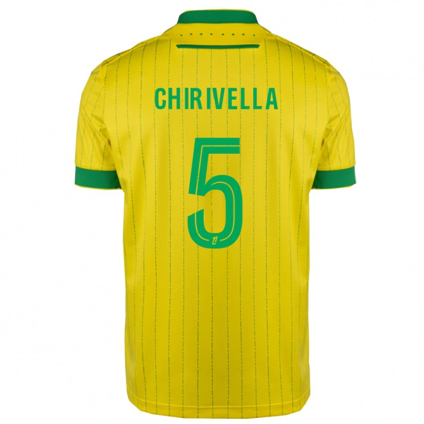 Danxen Enfant Maillot Pedro Chirivella #5 Jaune Vert Tenues Domicile 2025/26 T-Shirt