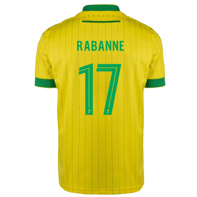 Danxen Enfant Maillot Julie Rabanne #17 Jaune Vert Tenues Domicile 2025/26 T-Shirt