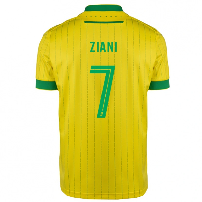 Danxen Enfant Maillot Sacha Ziani #7 Jaune Vert Tenues Domicile 2025/26 T-Shirt