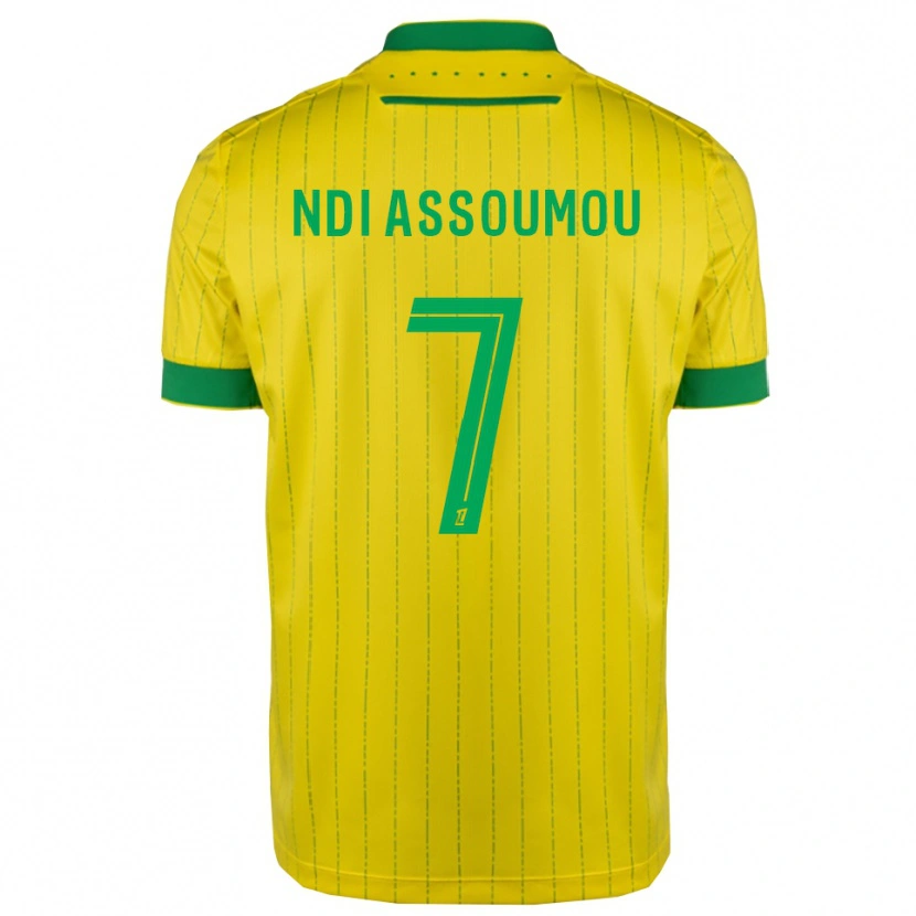 Danxen Enfant Maillot Frédéric Ndi Assoumou #7 Jaune Vert Tenues Domicile 2025/26 T-Shirt