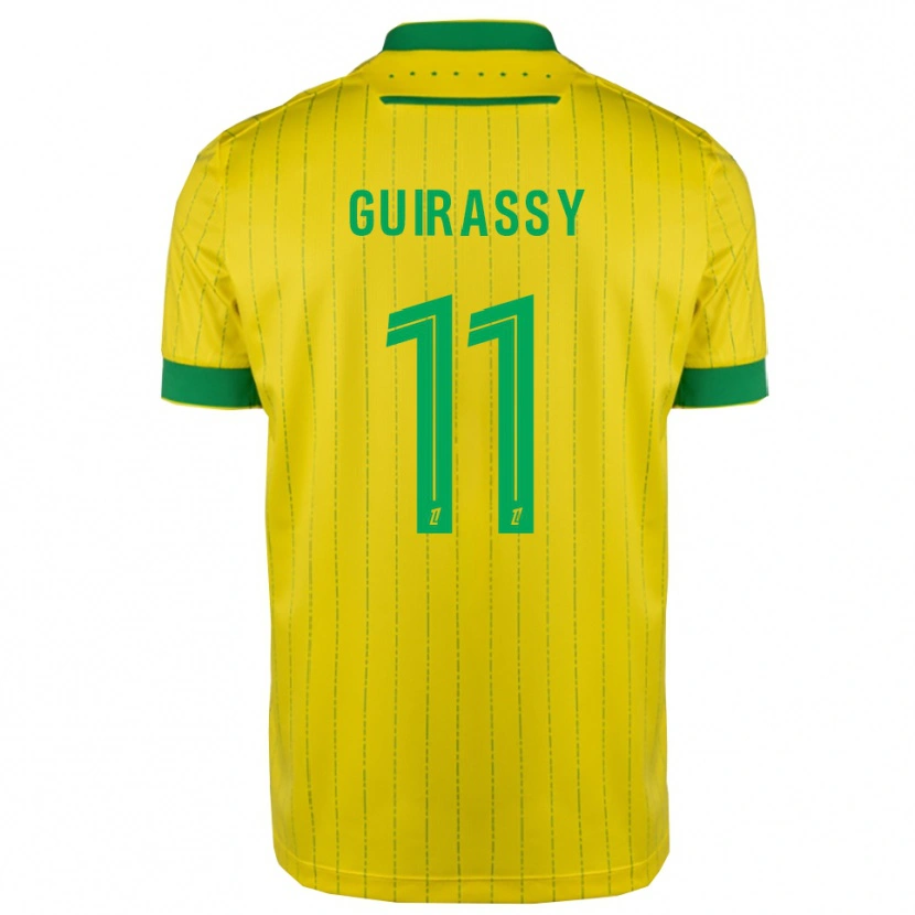 Danxen Enfant Maillot Herba Guirassy #11 Jaune Vert Tenues Domicile 2025/26 T-Shirt