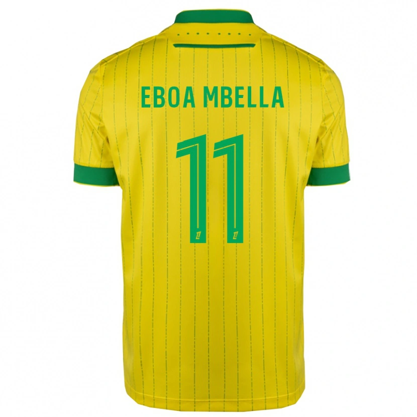 Danxen Enfant Maillot Eden Eboa Mbella #11 Jaune Vert Tenues Domicile 2025/26 T-Shirt