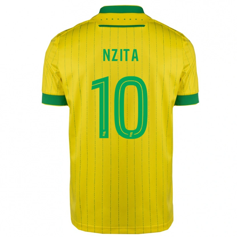 Danxen Enfant Maillot Brayan Nzita #10 Jaune Vert Tenues Domicile 2025/26 T-Shirt