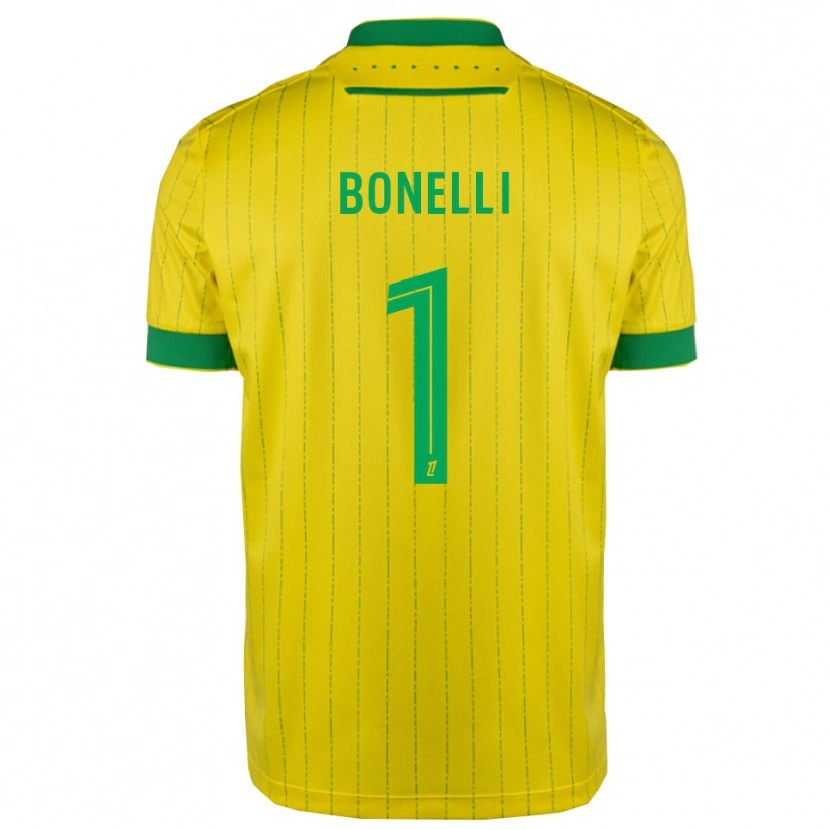 Danxen Enfant Maillot Lucas Bonelli #1 Jaune Vert Tenues Domicile 2025/26 T-Shirt
