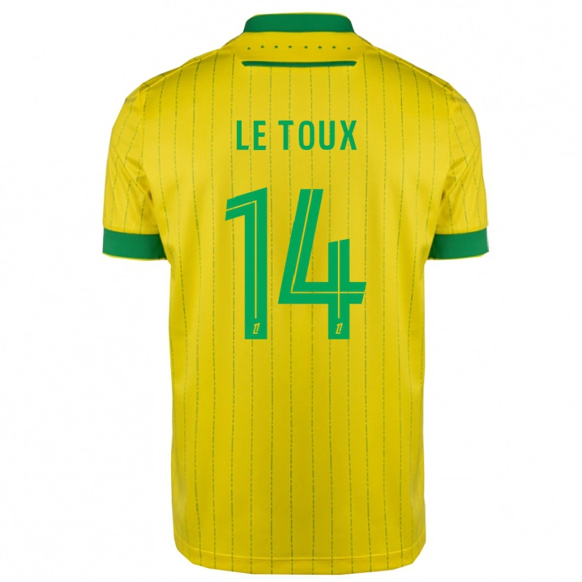 Danxen Enfant Maillot Many Le Toux #14 Jaune Vert Tenues Domicile 2025/26 T-Shirt
