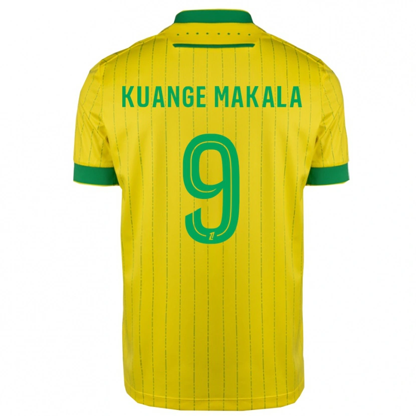 Danxen Enfant Maillot Jordi Kuange Makala #9 Jaune Vert Tenues Domicile 2025/26 T-Shirt