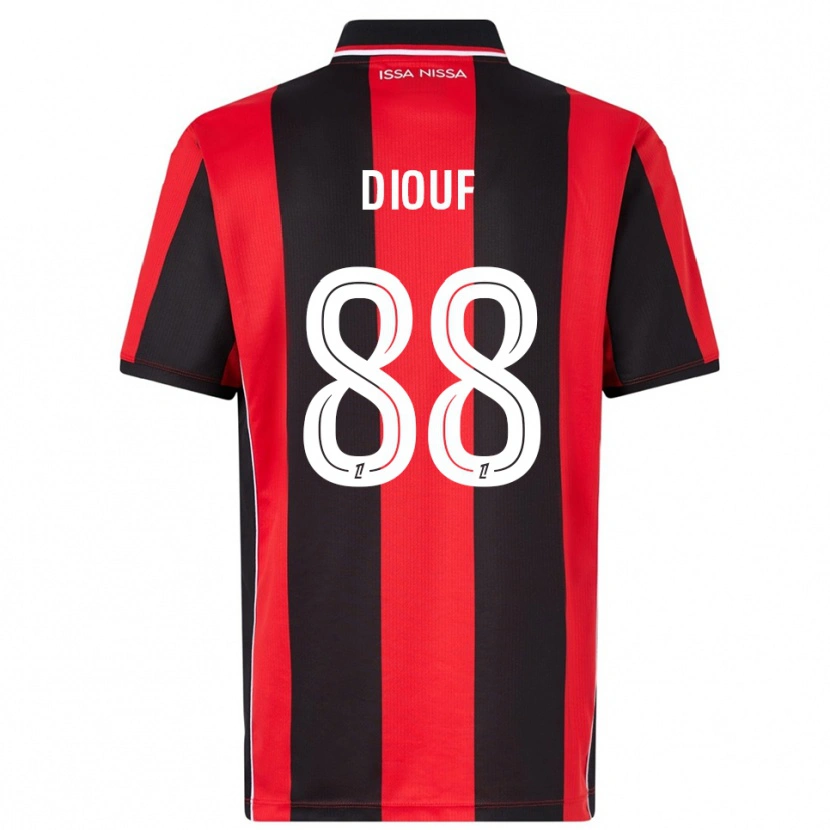 Danxen Enfant Maillot Yehvann Diouf #88 Rouge Noir Tenues Domicile 2025/26 T-Shirt