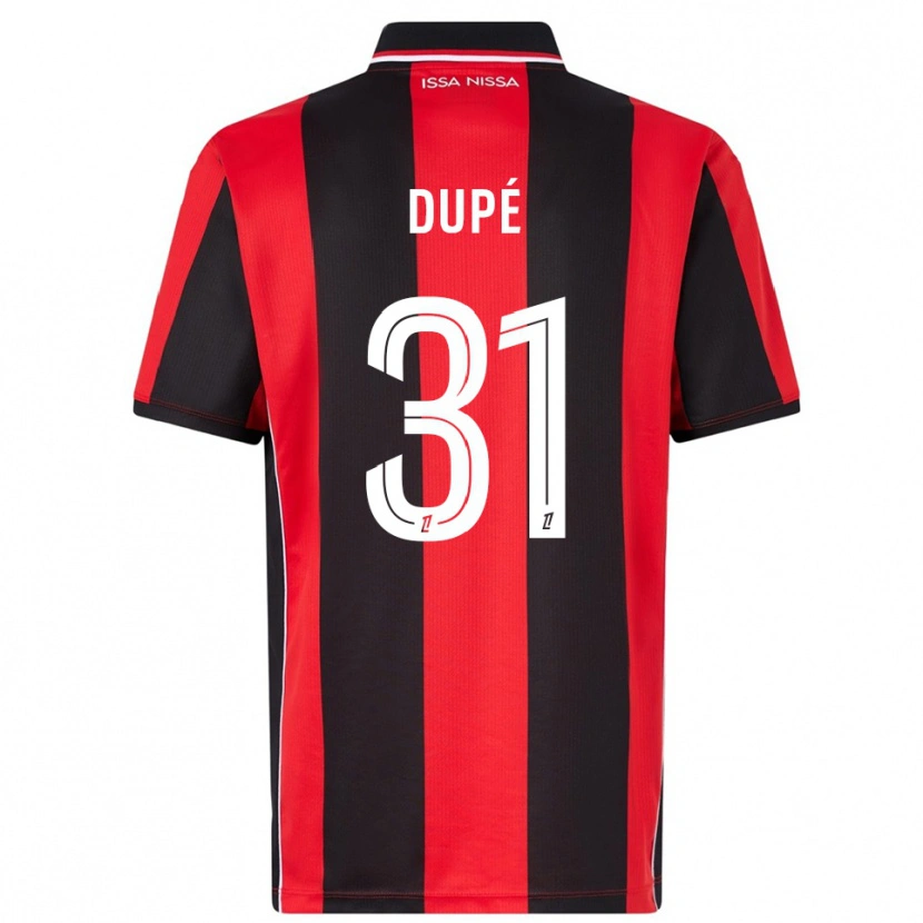 Danxen Enfant Maillot Maxime Dupé #31 Rouge Noir Tenues Domicile 2025/26 T-Shirt