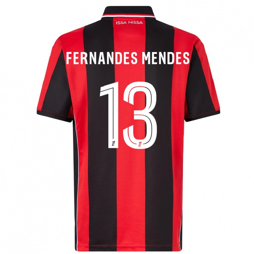 Danxen Enfant Maillot Mathis Fernandes Mendes #13 Rouge Noir Tenues Domicile 2025/26 T-Shirt
