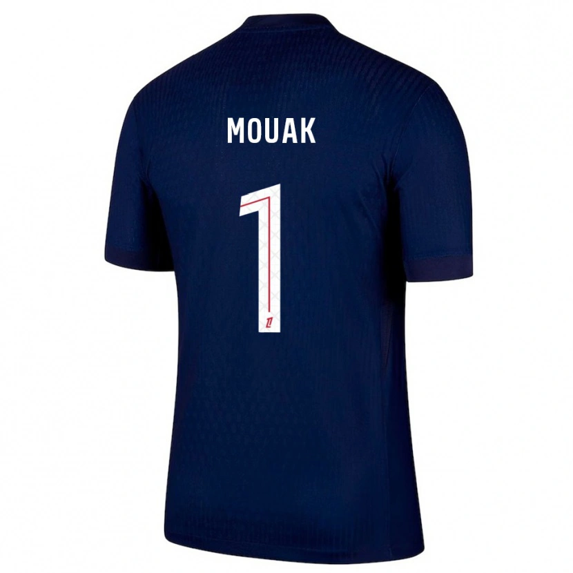 Danxen Enfant Maillot Adam Mouak #1 Marine Rouge Tenues Domicile 2025/26 T-Shirt
