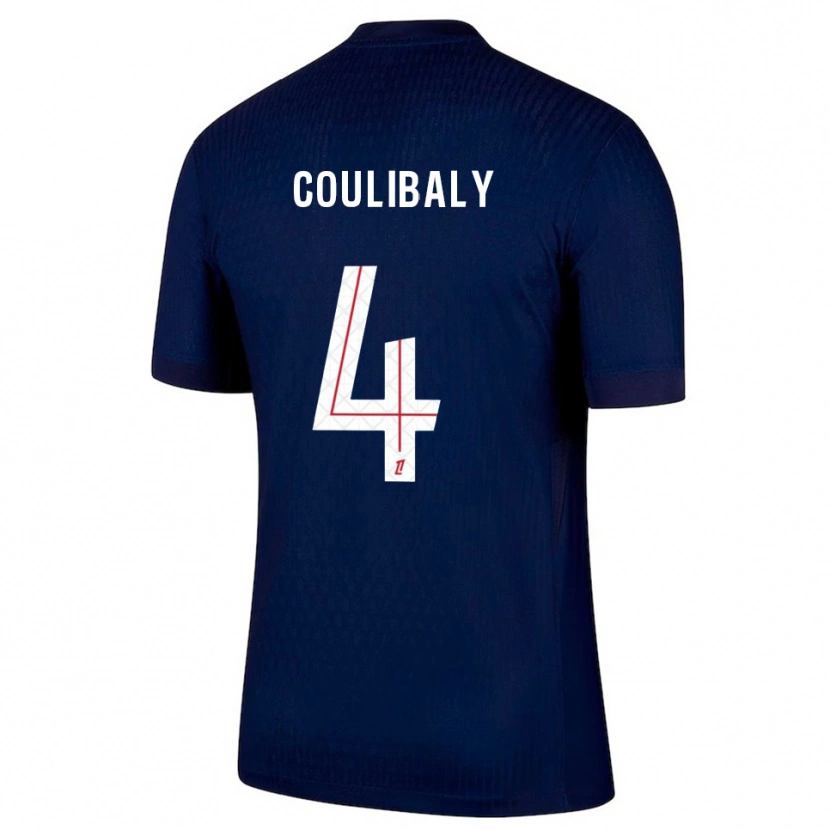Danxen Enfant Maillot Samba Coulibaly #4 Marine Rouge Tenues Domicile 2025/26 T-Shirt