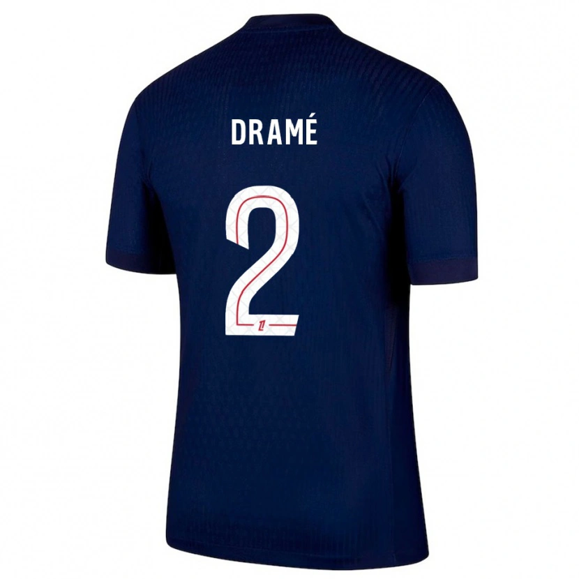 Danxen Enfant Maillot Abdou Fanné-Dramé #2 Marine Rouge Tenues Domicile 2025/26 T-Shirt