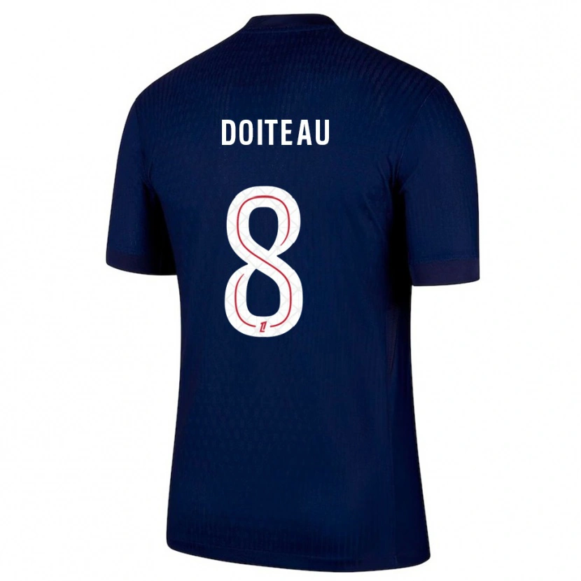 Danxen Enfant Maillot Benoit Doiteau #8 Marine Rouge Tenues Domicile 2025/26 T-Shirt