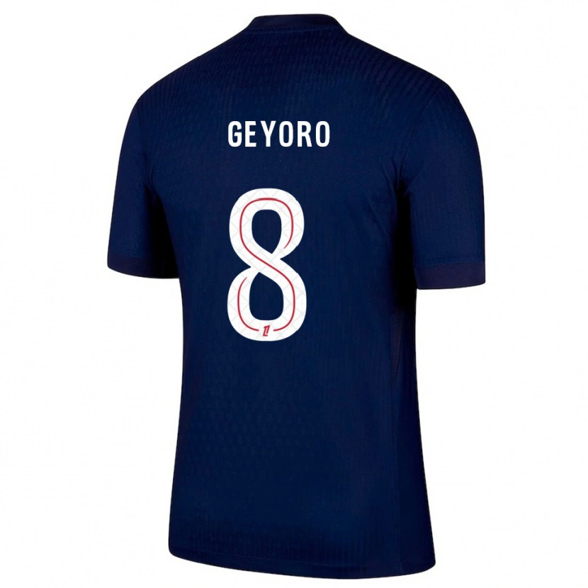 Danxen Enfant Maillot Grace Geyoro #8 Marine Rouge Tenues Domicile 2025/26 T-Shirt