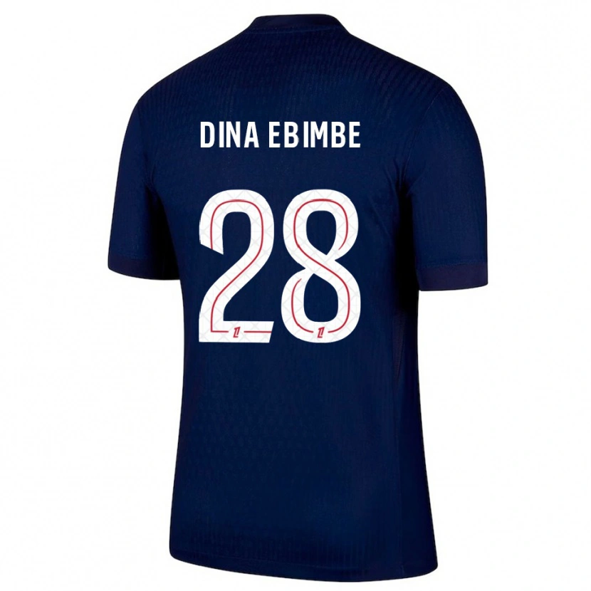 Danxen Enfant Maillot Eric Junior Dina Ebimbe #28 Marine Rouge Tenues Domicile 2025/26 T-Shirt