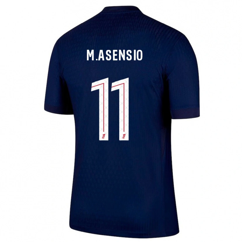Danxen Enfant Maillot Marco Asensio #11 Marine Rouge Tenues Domicile 2025/26 T-Shirt