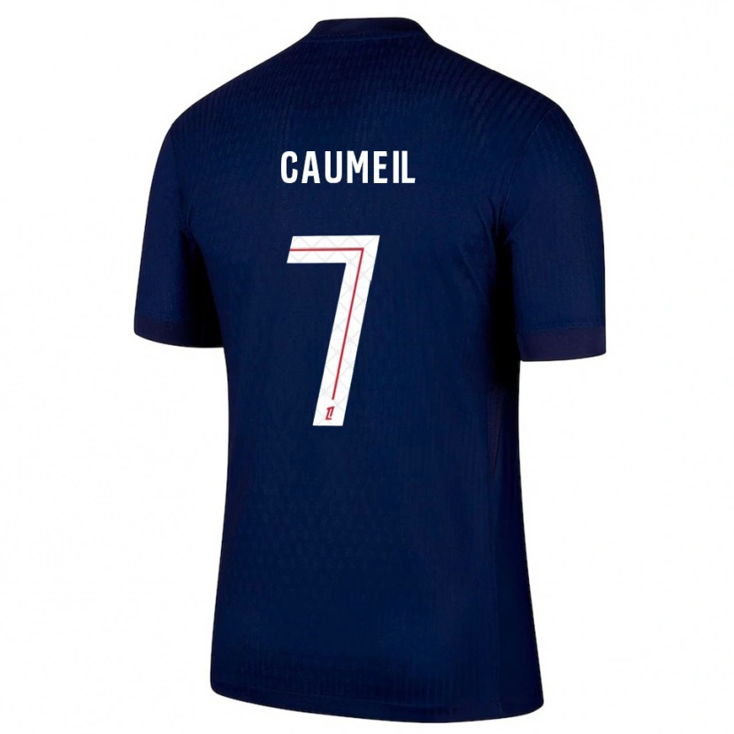 Danxen Enfant Maillot Paul Caumeil #7 Marine Rouge Tenues Domicile 2025/26 T-Shirt