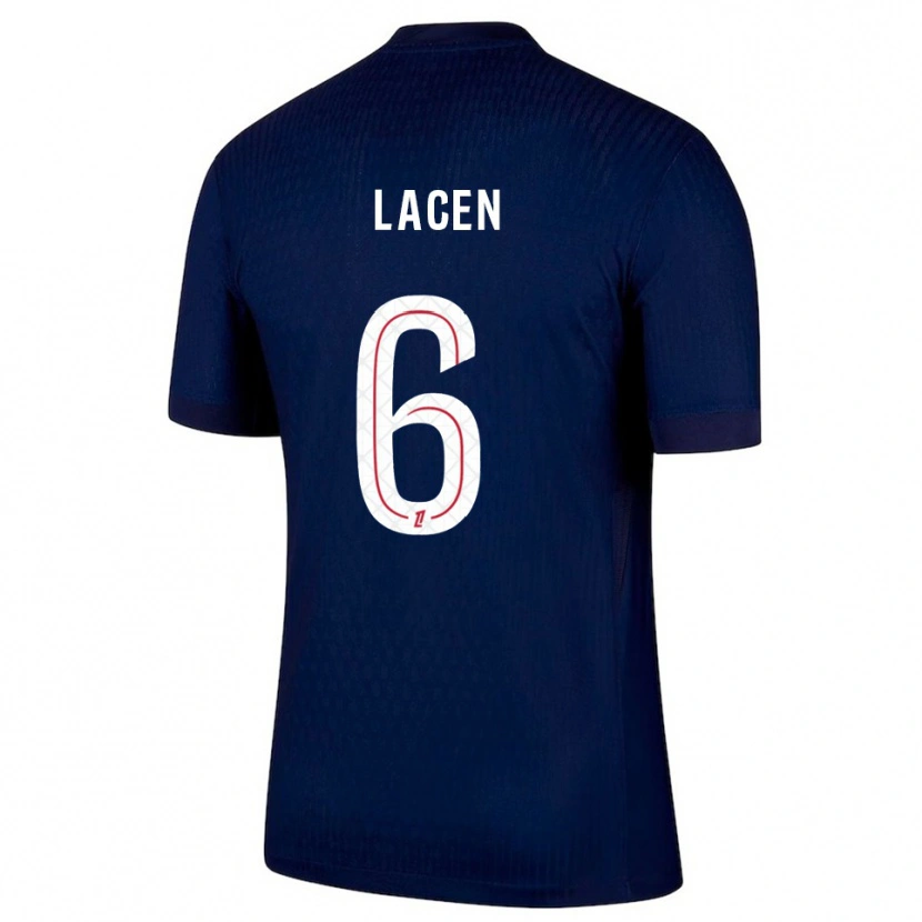 Danxen Enfant Maillot Michaël Lacen #6 Marine Rouge Tenues Domicile 2025/26 T-Shirt