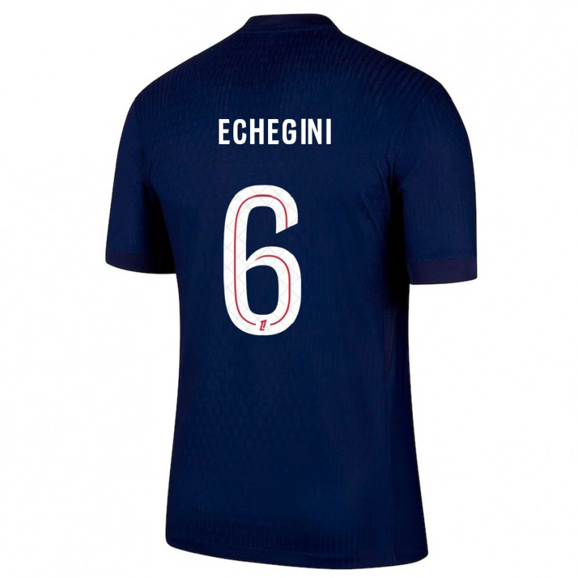 Danxen Enfant Maillot Joe Echegini #6 Marine Rouge Tenues Domicile 2025/26 T-Shirt